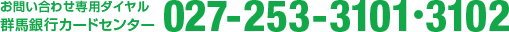 ���₢���킹��p�_�C���� �Q�n��s�J�[�h�Z���^�[ 027-253-3101�E3102
