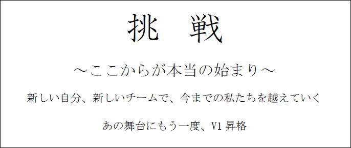 2020/21シーズン　チームスローガン