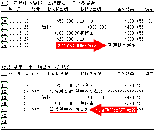 通帳の記帳例3